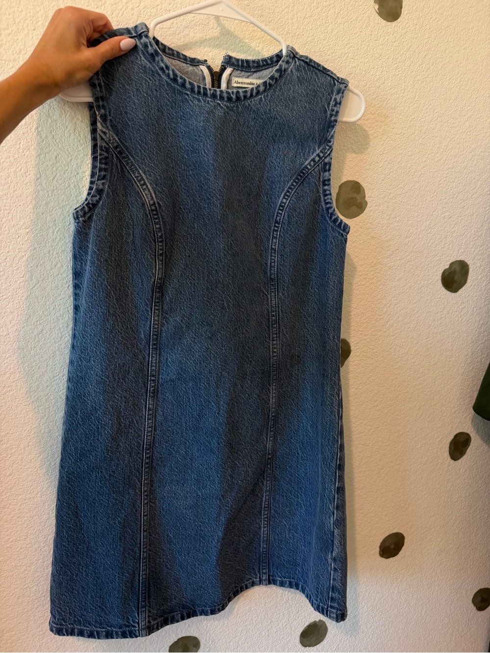 Abercrombie & Fitch Sleeveless Denim Shift Dress - Blue